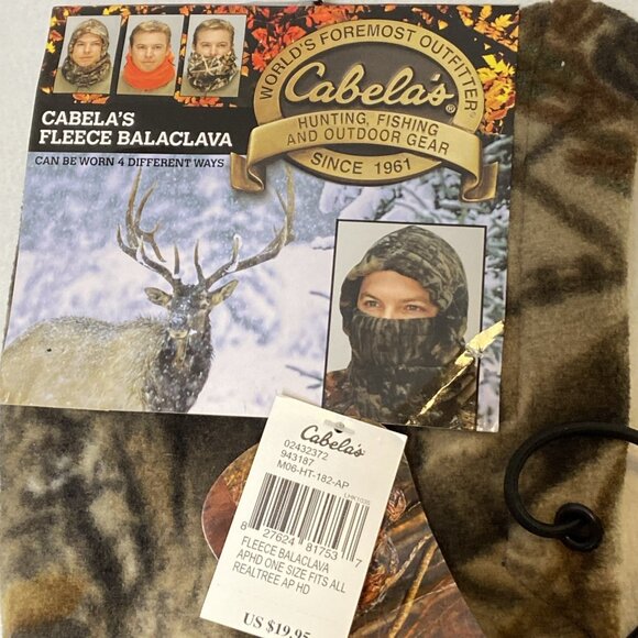 Cabelas Fleece Realtree AP Camo Balaclava 4-in-1 Headgear Hunting Fishing One Sz - Picture 1 of 10